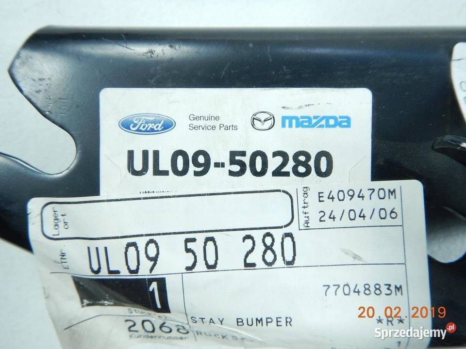 MOCOWANIE UCHWYT ZDERZAKA TYŁ LEWY MAZDA B2200 osobowe