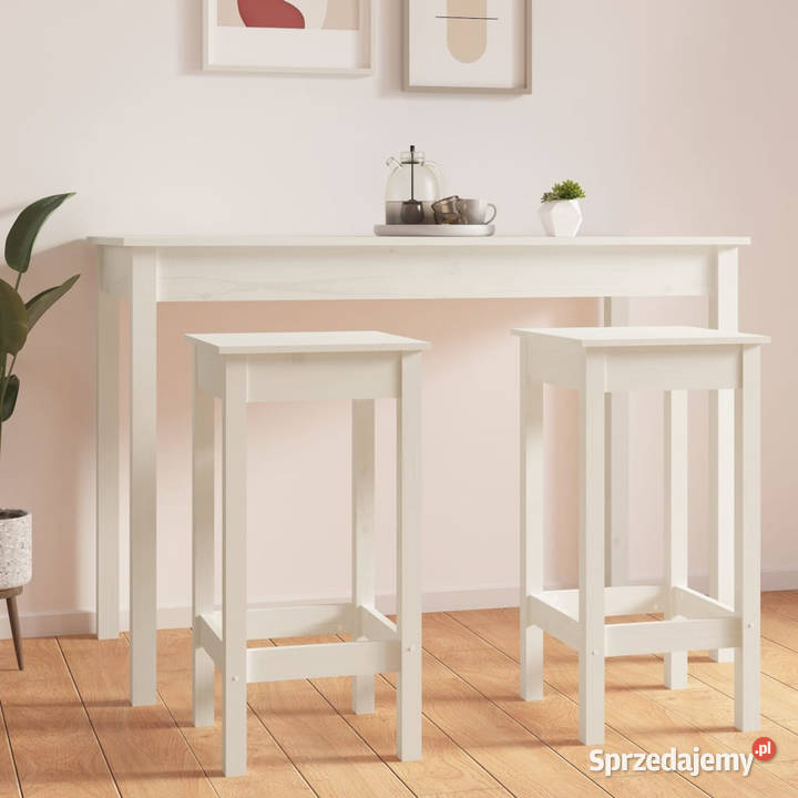 Stołki barowe 2 białe 40x40x78 lite drewno Krzesła Warszawa sprzedam
