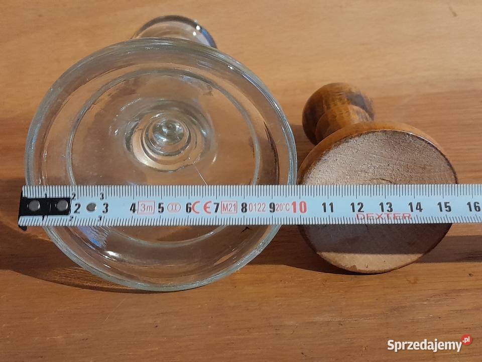 Stary szklany świecznik HSG Ząbkowice plus Dąbrowa Górnicza