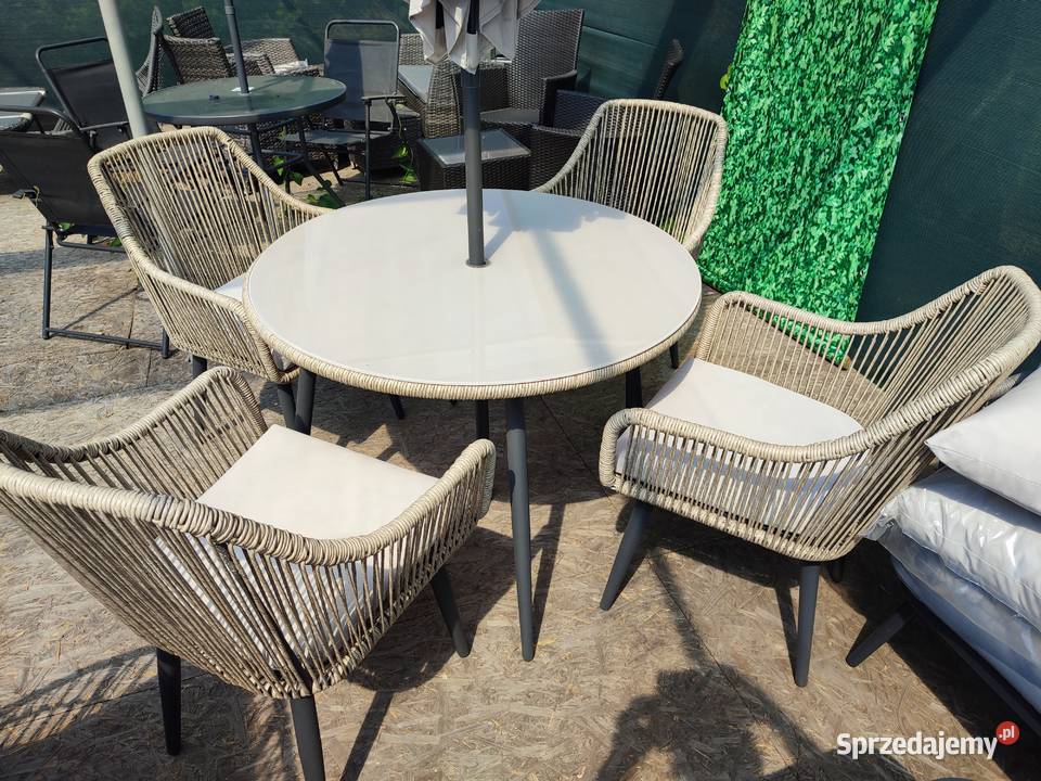 Zestaw mebli ogrodowych Malta 4 foteli okrągły Zestawy mebli ogrodowych Wschowa