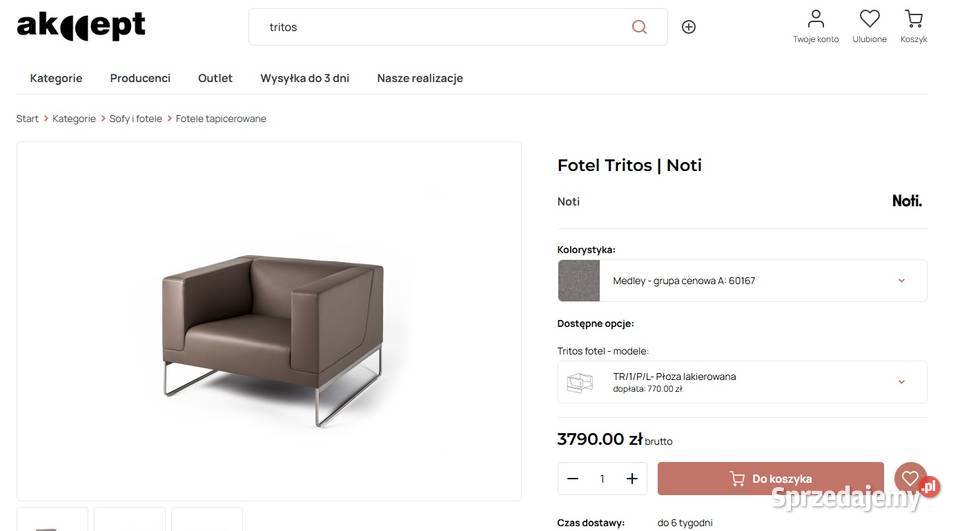 Zestaw mebli Noti Tritos mazowieckie Ząbki