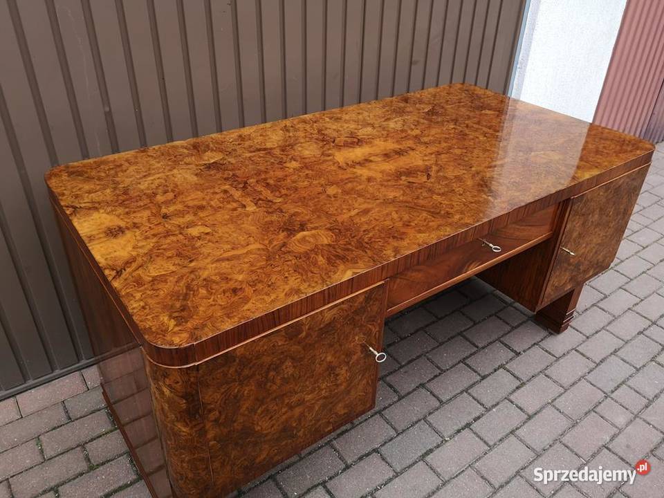 Biurko ARTDECO Orzech Unikat Politura Stare Meble Swarzędz