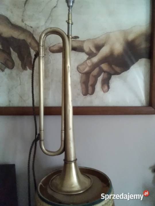 Stara mosiężna trąbka sygnałowa z lat 30 tych Instrumenty dęte