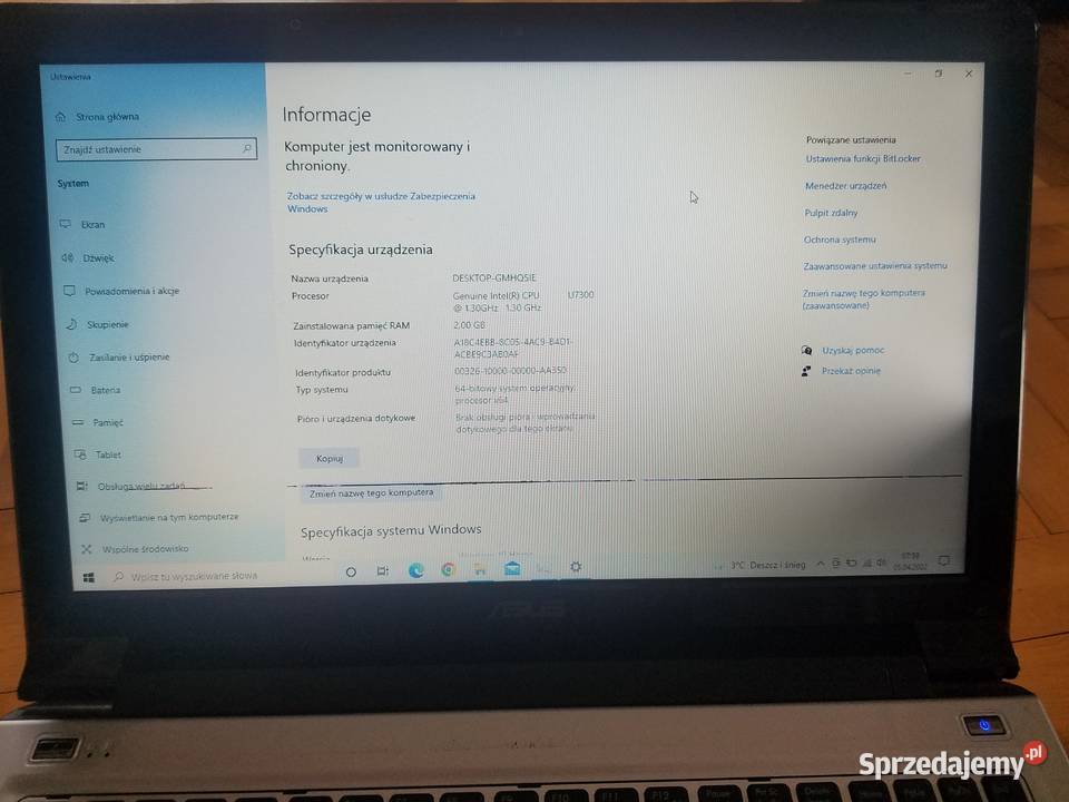 LAPTOP ASUS 50V sprzedam