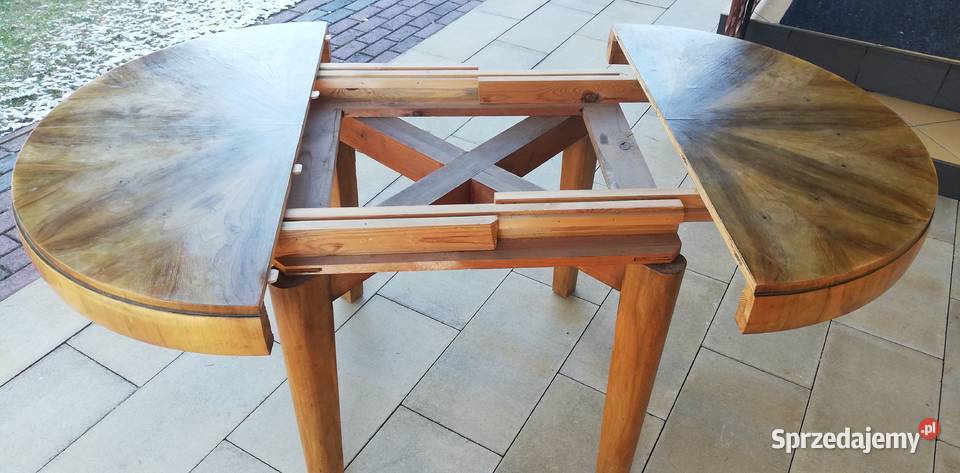 Stół okrągły bombka beczka stary rozkładany PRL Sulbiny