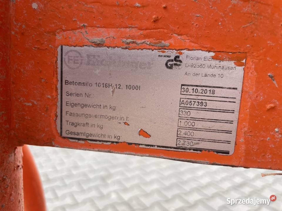 Pojemnik Zbiornik do betonu dźwigowy lej kubeł Pozostałe Pozostałe Ślesin