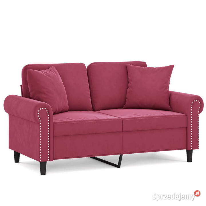2osobowa sofa z poduszkami winna czerwień 120 mazowieckie