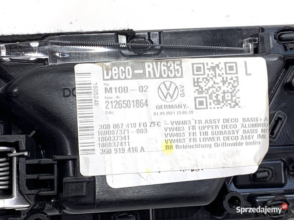 KLAMKA WEWNĘTRZNA PRAWY PRZÓD VW ARTEON Klamki wewnętrzne sprzedam