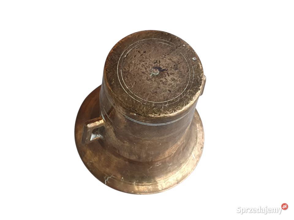 Stary mosiężny moździerz kuchenny sygnowany lata Cieszyn