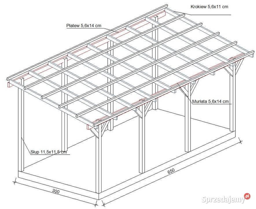 Drewniane zadaszenie tarasu pergola taras