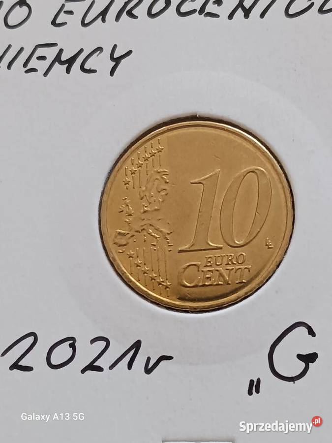 10 Eurocentów Niemcy 2021 r men G wielkopolskie Konin