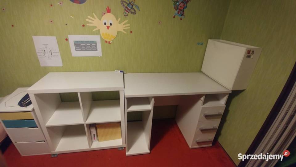 Biurko młodzieżowe białe pod komputer i do nauki 100cm Dom i Ogród śląskie