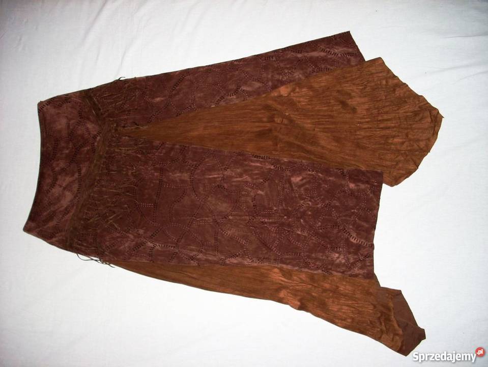 Długa Spódnica Frędzle Imitacja Zamszu 38 M Nowy Sącz