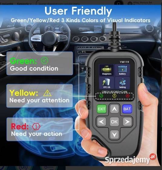YM119 OBD2 Skaner diagnostyka samochodowa