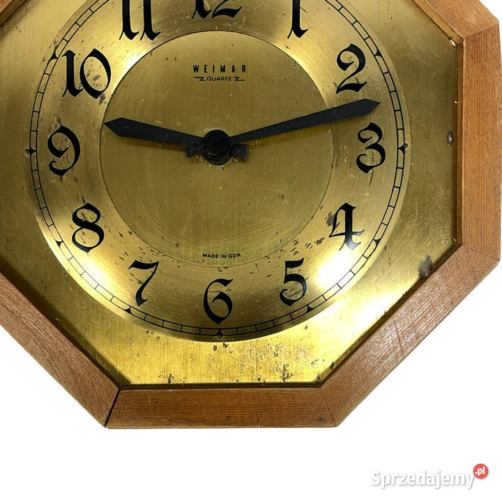 Zegar ścienny Weimar Ośmiokątny Mosiądz i Drewno Warszawa