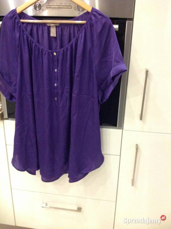 Bluzka Satynowa Damska HM 54 XXL Fioletowa Nowa Sól