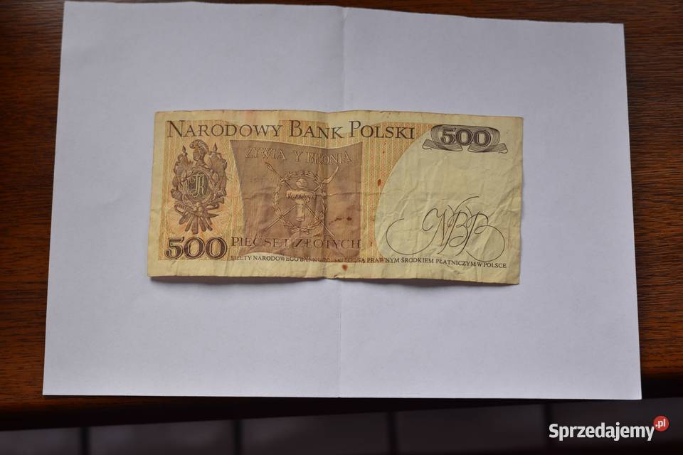 Pieniądz pieniądze 2 razy 500 pięćset Nowy Wiśnicz