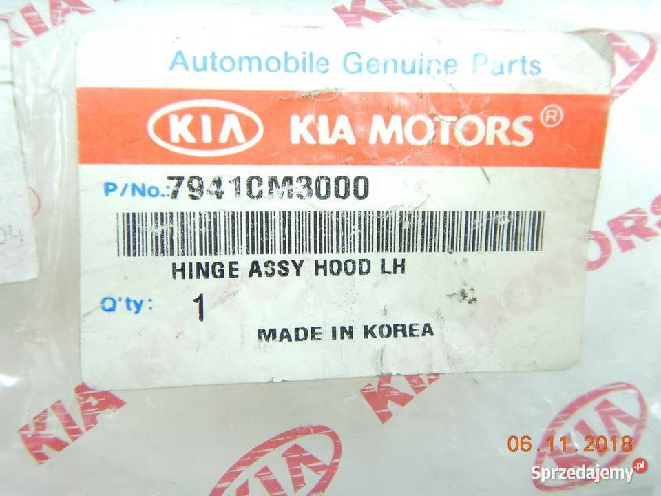 ZAWIAS MASKI LEWY KIA JOICE ORYGINAŁ