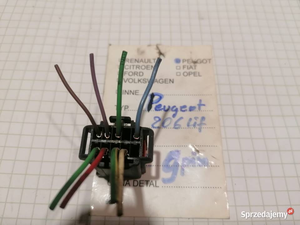 wtyczka do lusterka 5pin9pinPeugeot 206 lift 206 osobowe Piotrków Trybunalski
