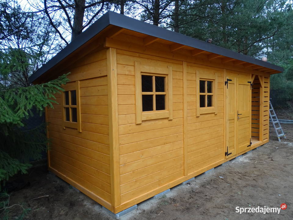 Nowoczesna stodoła domek z drewutnią nowoczesny śląskie Piła Pierwsza