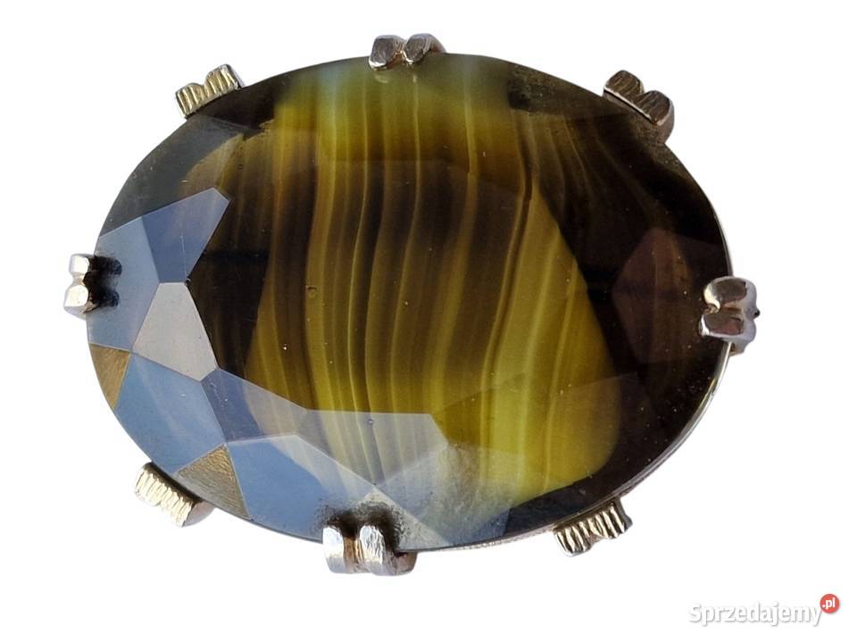VINTAGE KOSTIUMOWA BROSZKA SPHINX ART DECO SZKŁO Częstochowa