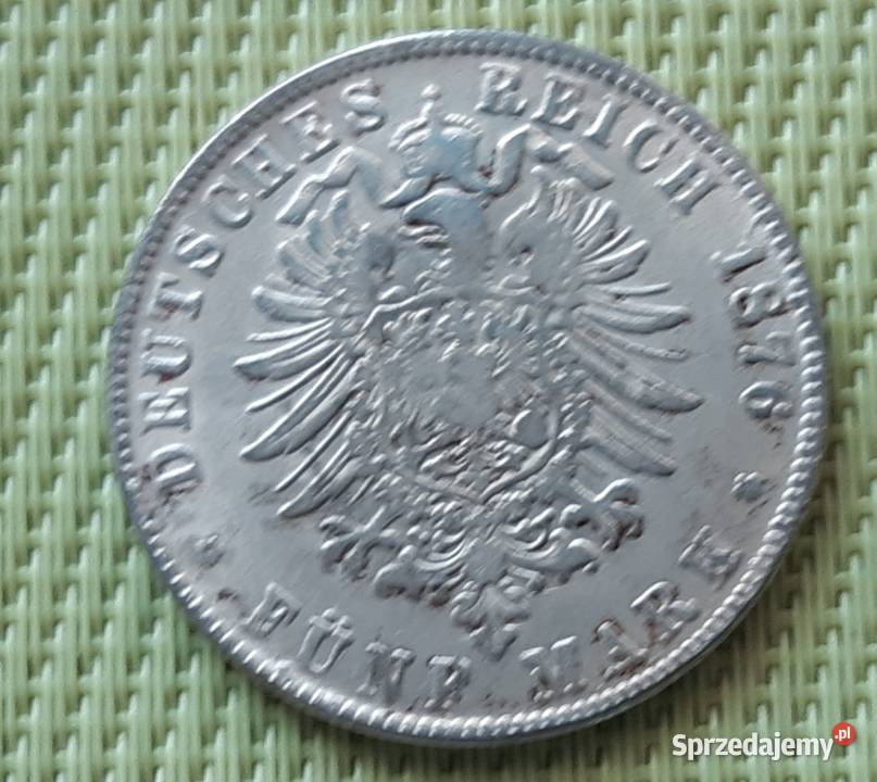 MonetaNuizmatKopia 5 MAREK 1876 NIEMCY WILHELM 3 Numizmatyka Pruszków sprzedam