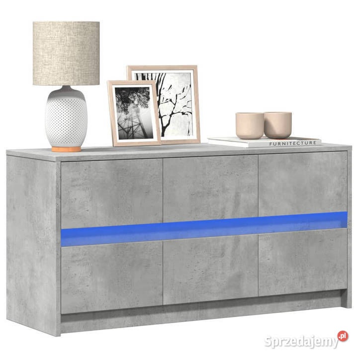 Szafka pod TV z LED szarość betonu 100x34x50 Warszawa