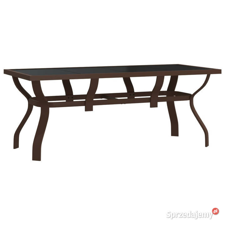 Stół ogrodowy brązowoczarny 180x80x70 stal i Warszawa
