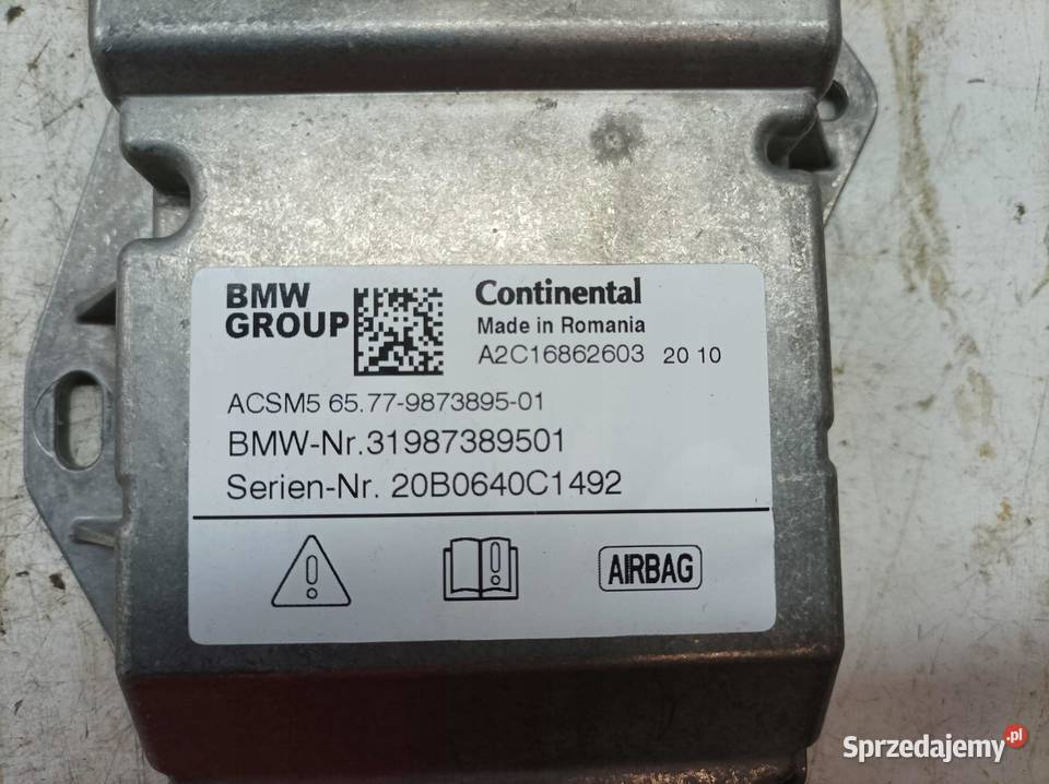 SENSOR AIRBAG 873895 Bmw Seria 1 III 20192024 sprzedam
