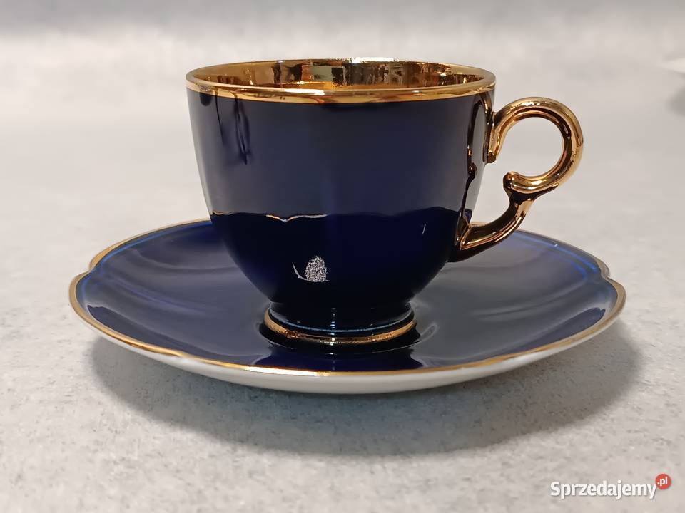 CROWN DEVON Fieldings Kobaltowa Filiżanka Duet