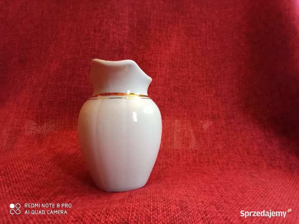 Mlecznik z białej porcelany BES Złocony na pomorskie Gdańsk