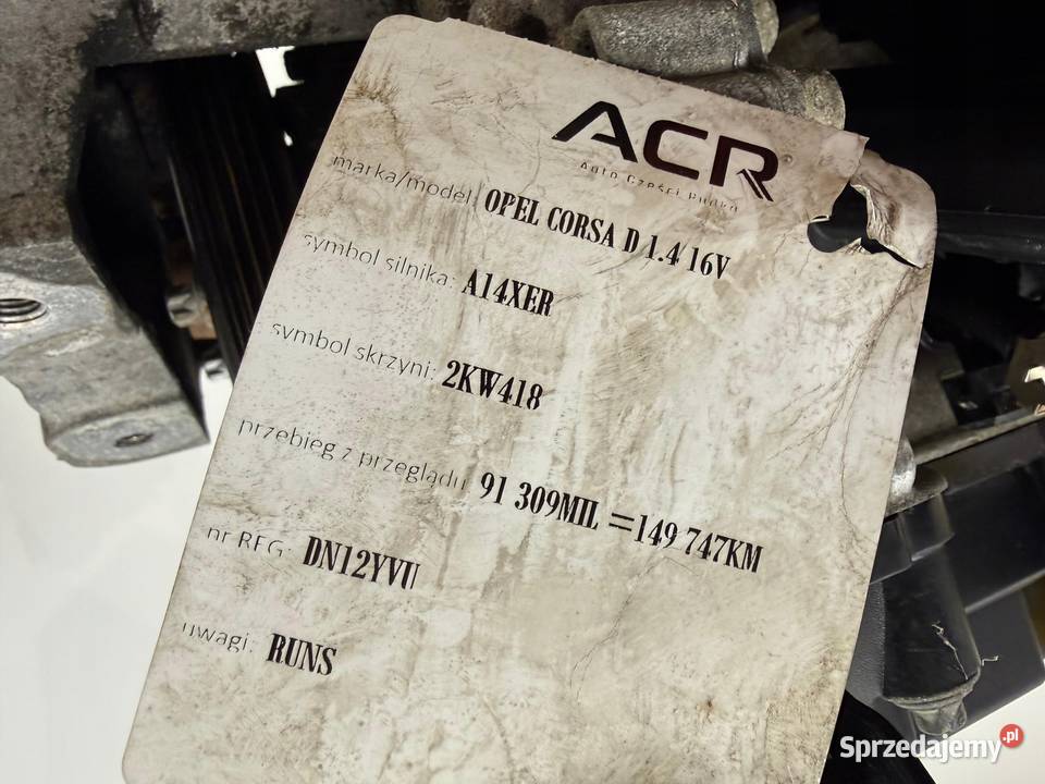 SILNIK Opel Meriva B Corsa D Astra IV J 14 16V osobowe Rudka