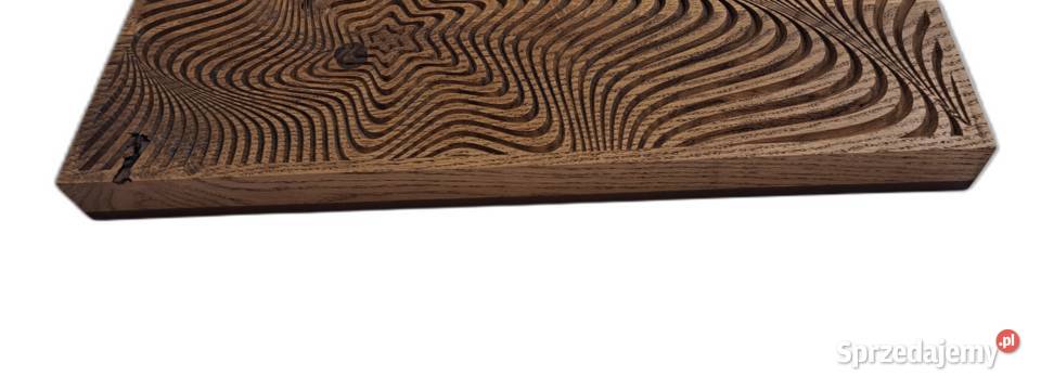 Płaskorzeźba w drewnie dębowym dekoracja na Malechowo