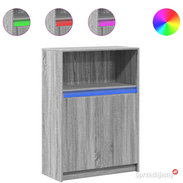 Szafka z LED szary dąb sonoma 72x34x100 WM852164 mazowieckie sprzedam