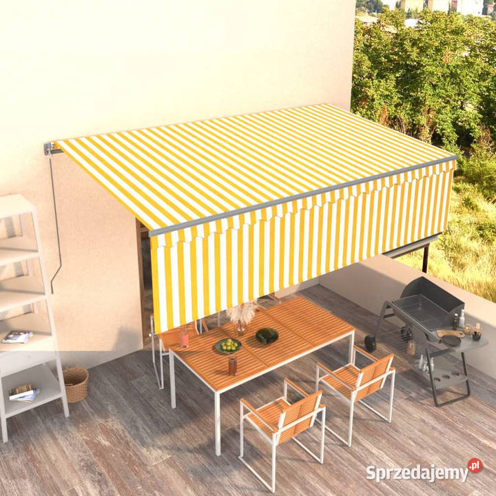 Ręcznie zwijana markiza z zasłoną 5x3 m mazowieckie Warszawa