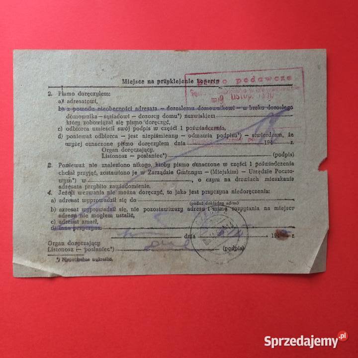 1700 Zwrotne Potwierdzenie Odbioru Z Sądu W