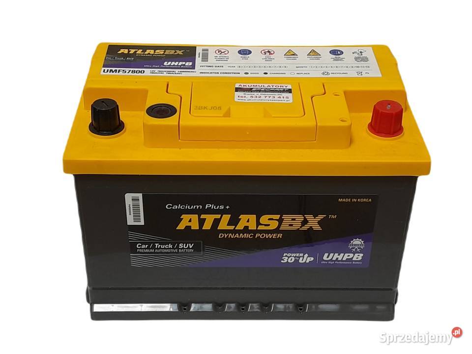 Akumulator ATLAS 78Ah 780A P L3