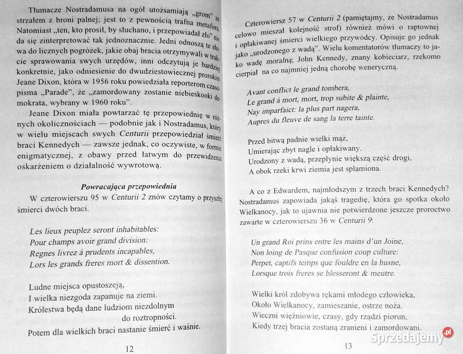 Nostradamus i jego przepowiednie Fenomen 4 Chełm sprzedam