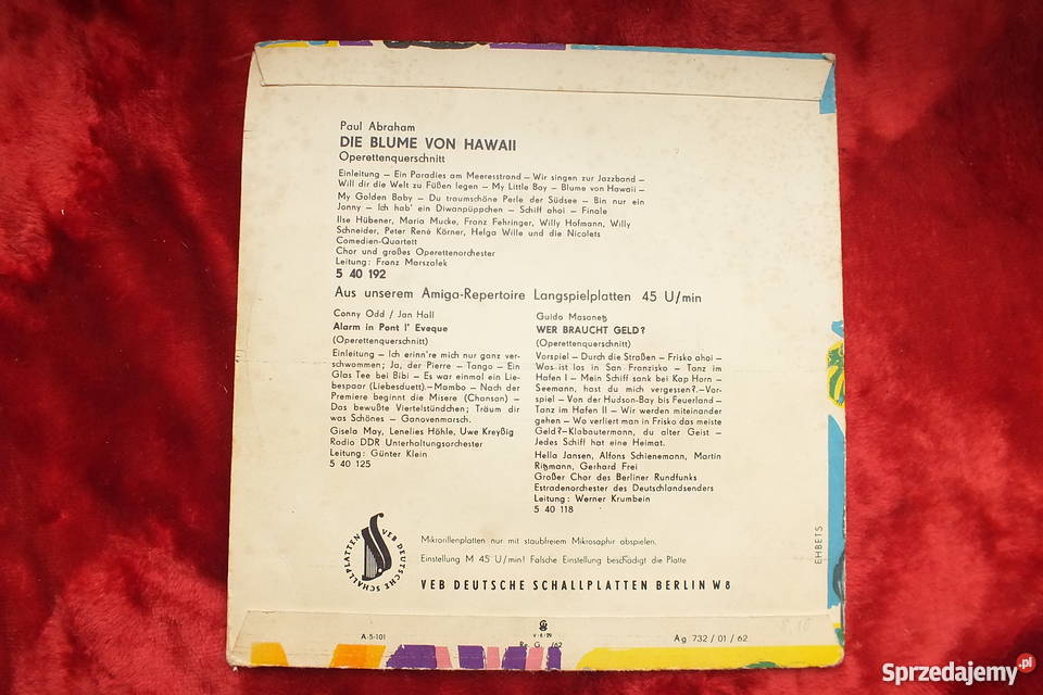 Płyta winylowa szelakowa Die blume von Hawaii lubuskie Żary