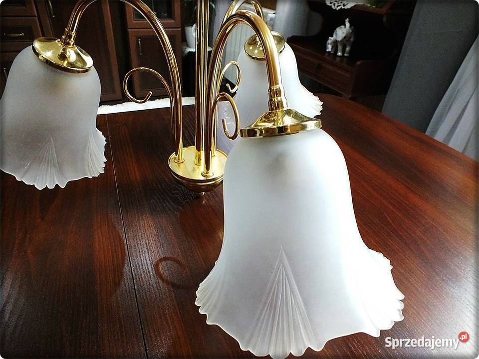Złoty Żyrandol 3 ramienny Lampa wisząca sufitowa lubuskie Żary