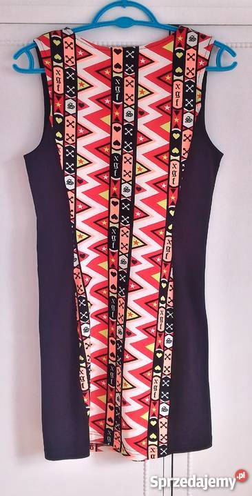 Nowa sukienka HM mini S M 36 38 czarna print H&M Szczecin sprzedam
