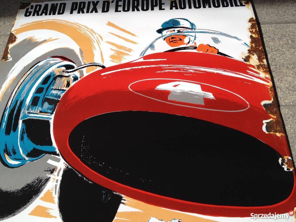 Stary Emailschild Grand Prix Monaco 1955 Wałbrzych