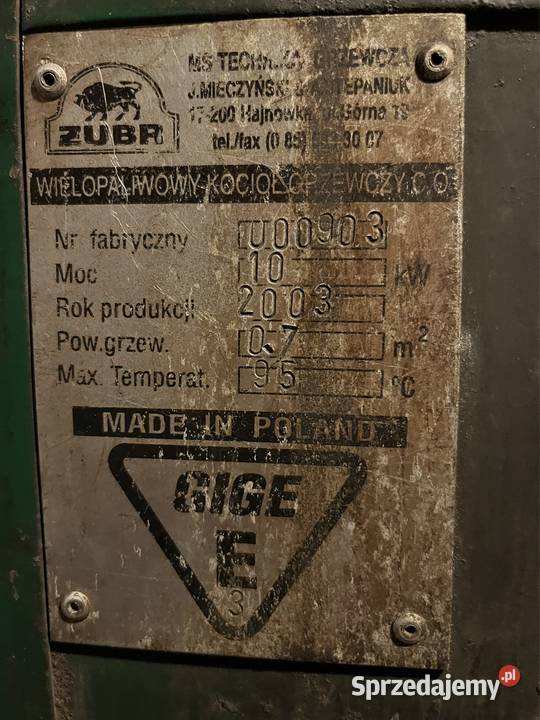 Kocioł CO Żubr Hajnówka 10kW Kotły i Piece CO Kobyłka