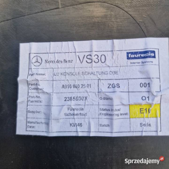 MERCEDES SPRINTER W907 W910 OBUDOWA KONSOLI Bieleń sprzedam