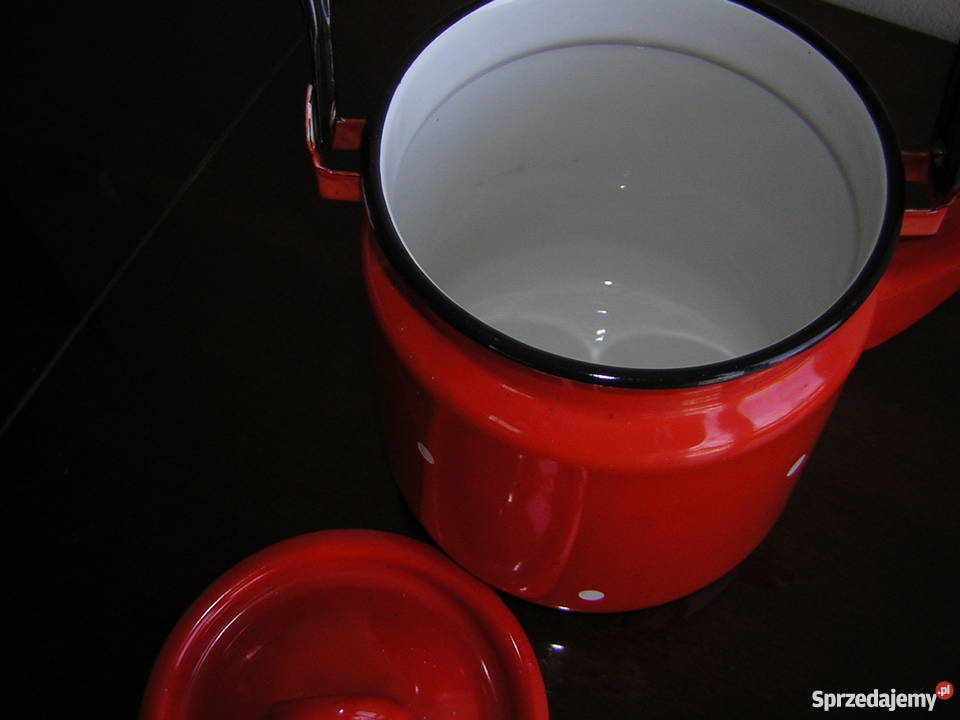 Czajnik emaliowany do używania dekoracji odcienie czerwieni Warszawa