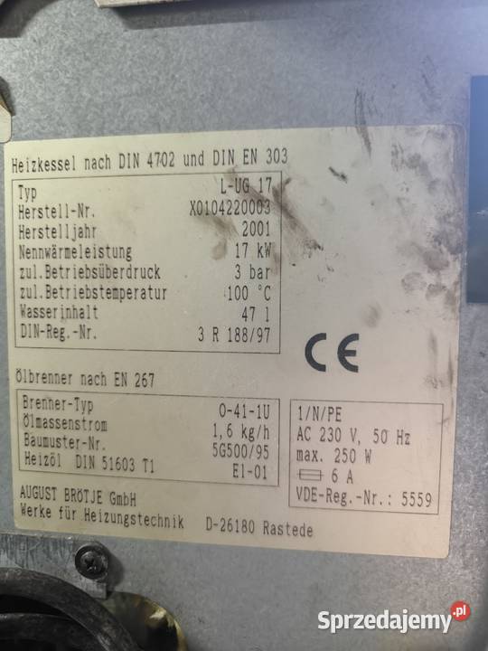 Piec brtje heizung na olej opałowy Góraszka