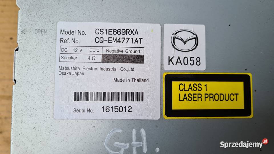 Mazda 6 GH radio oryginał Układ elektryczny
