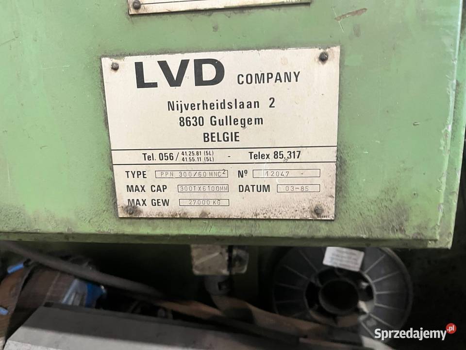 Prasa Krawędziowa Prod Belgijskiej LVD 300 x Bydgoszcz