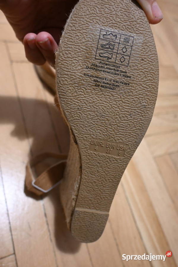 Sandałki na koturnie Primark rozmiar 37 nowe z
