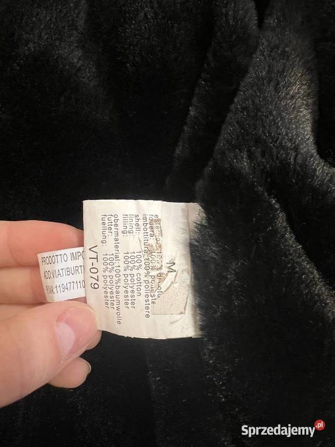 Kurtka parka czarna ocieplana z kożuchem Zimowa Jasło